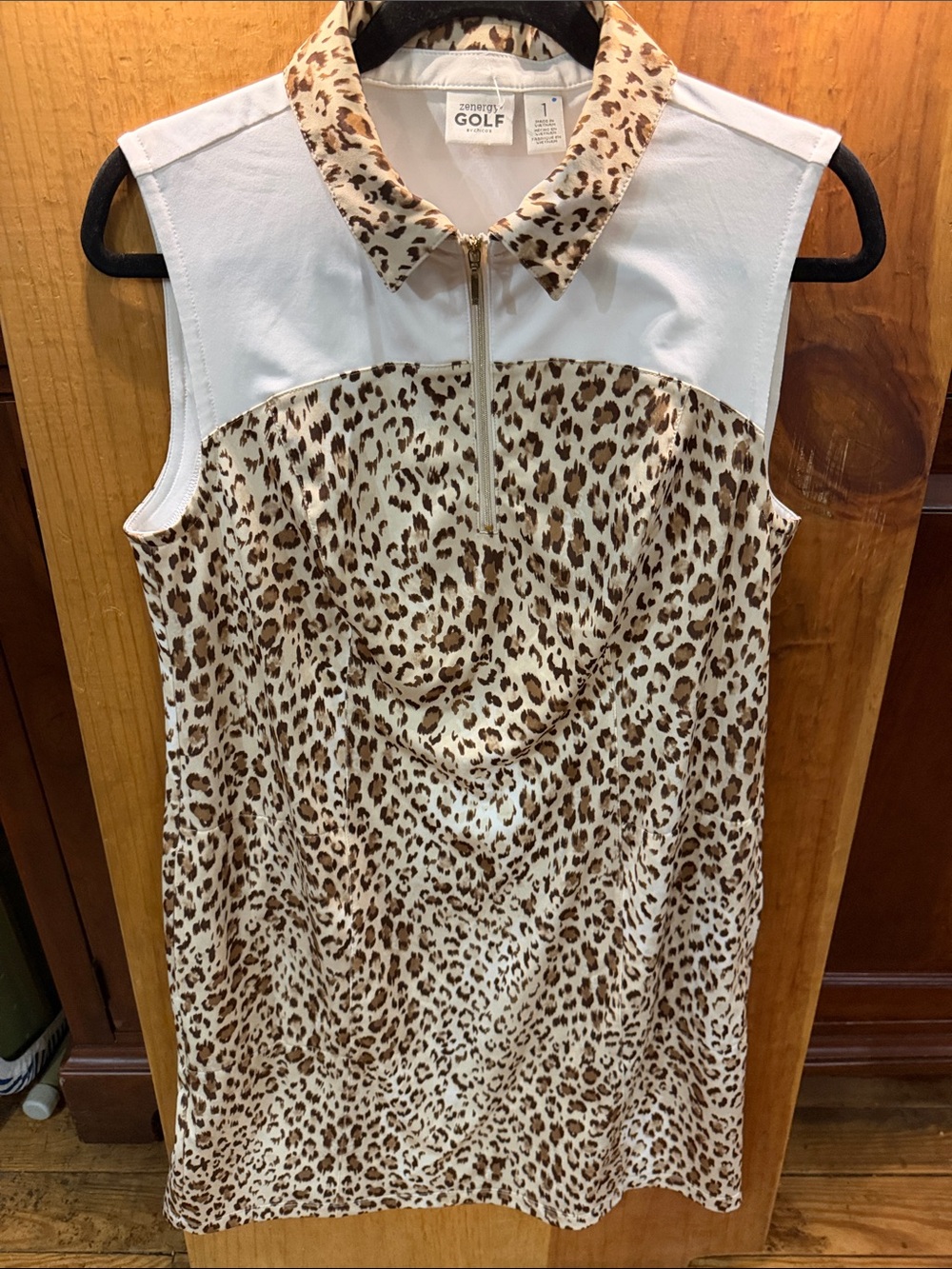 Zenergy by Chico's Sleeveless Leopard Print Golf Dress (Chico’s size 1= 8-10 M)